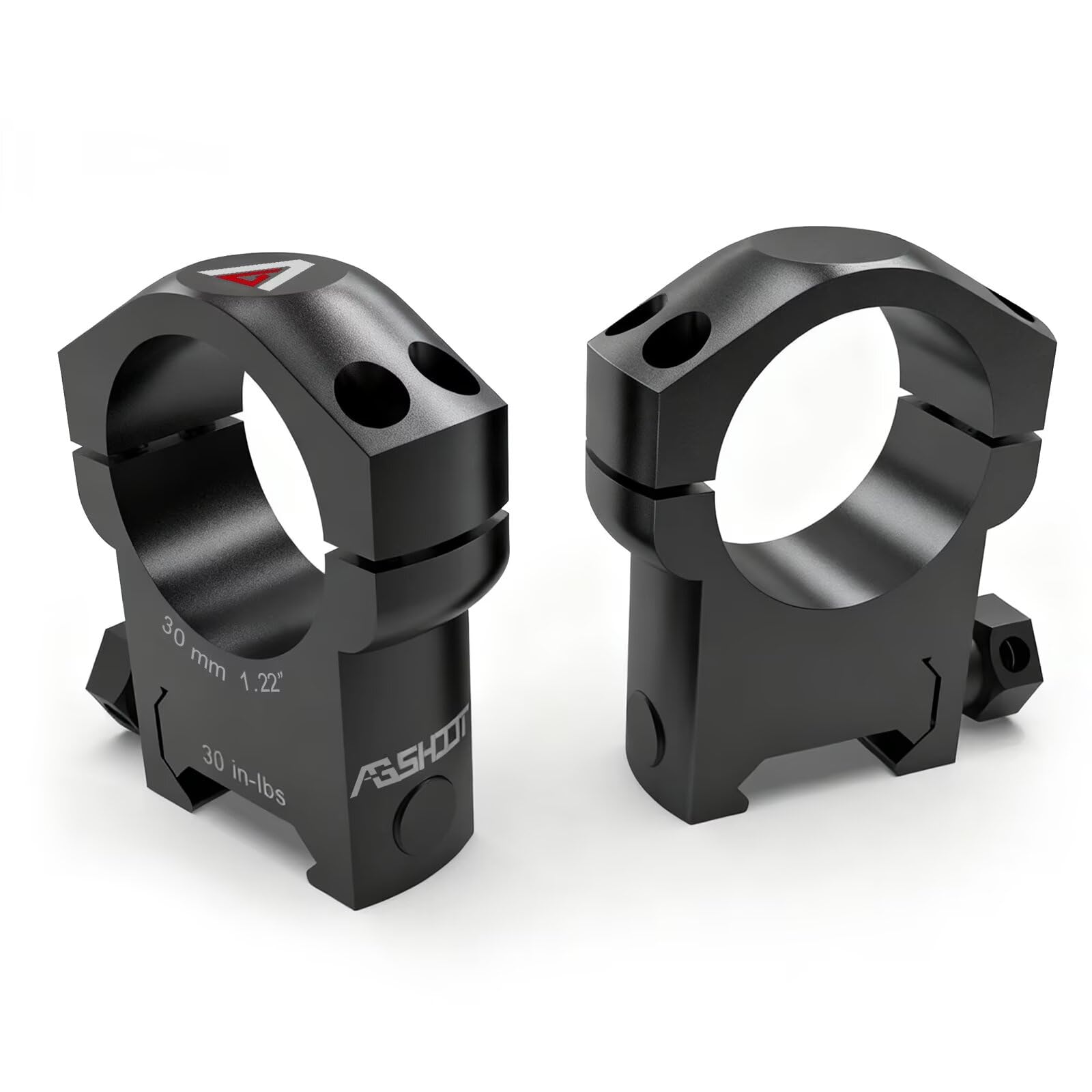 AGSHOOT Anelli per Ottica 30mm Profilo Alto Attacco Slitta Picatinny Altezza Centrale 31mm