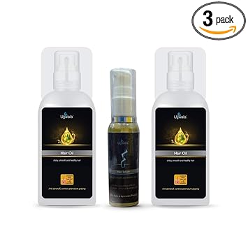 Ujjwala ???? ?? ?????? Hair Oil for Shiny, Smooth and Healthy Hair 200 ML Each (2 pack) + Ujjwala Hair Serum 50 ML (Combo pack of 3)