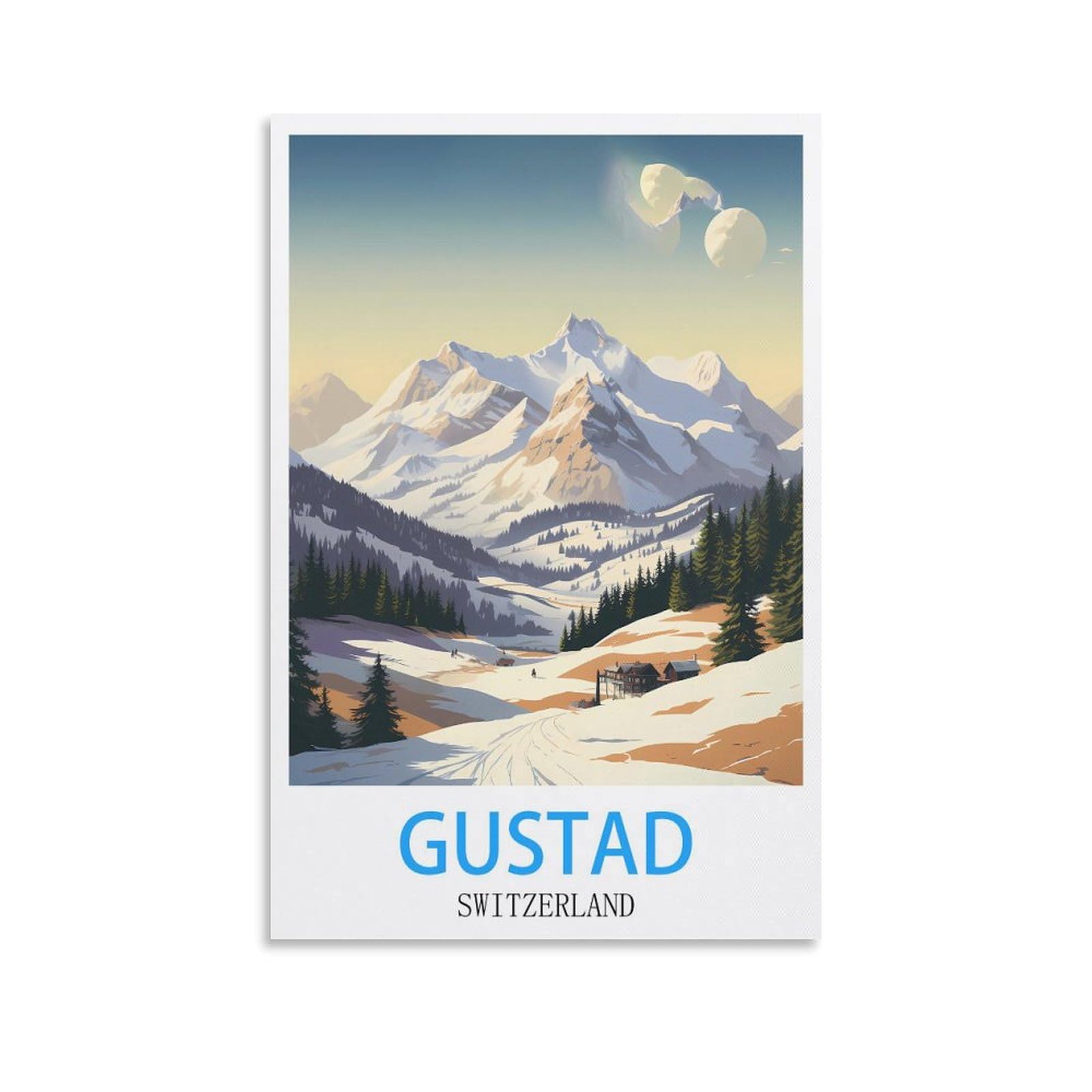 Vintage Metal Tin Sign,Gustad Switzerlands,Vintage Tin Sign Metal Retro Art Wall Poster for Home Club Garden Decor 30x30cm