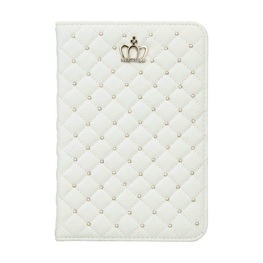 Topwin Cute Crown Case for iPad 10.2 2021/2020/2019,iPad 9th/8th/7th Gen, Bling Diamond Elegant PU Leather Smart Auto Sleep/Wake Stand Shockproof
