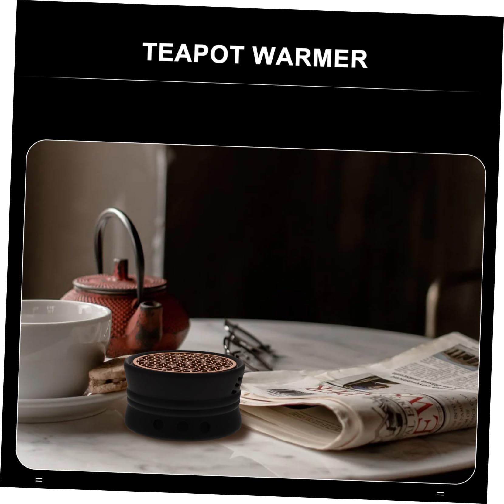 Healifty Tea Warmer Tea Light Teapot Heating Tool Non-Slip Base Elegant Design Random