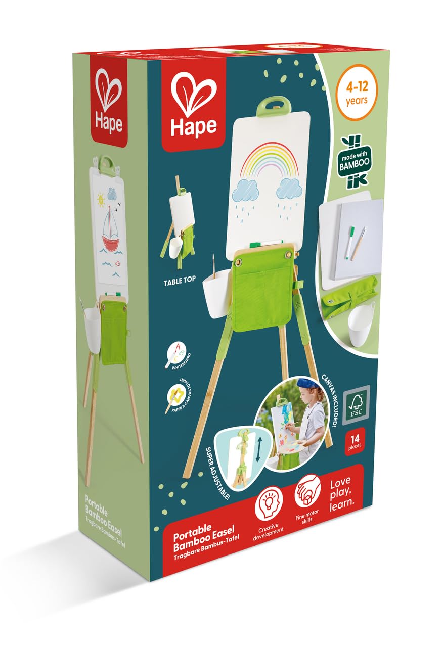 Hape Cavalletto Portatile in Bambù – Creatività Ovunque