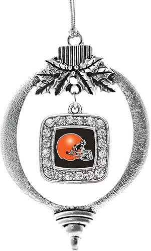 Miniatura 244 de Inspired Silver - My Vintage Initials - Adorno con dije de letra J - Adornos navideños cuadrados de plata con joyas de circonita cúbica