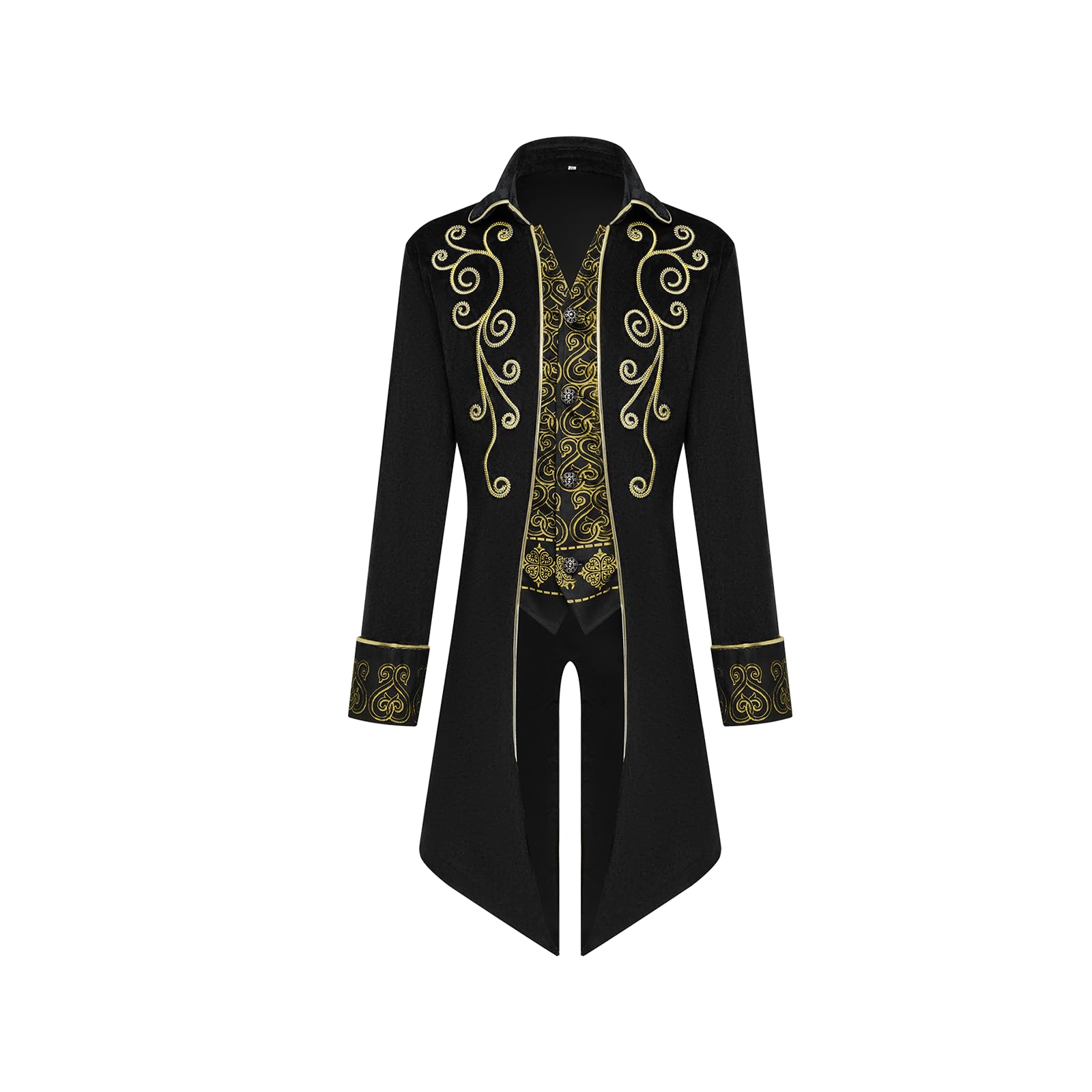 Men's Steampunk Retro Medieval Victorian Victorian Coat Embroidered Phnom Penh Vampire Costume Adult
