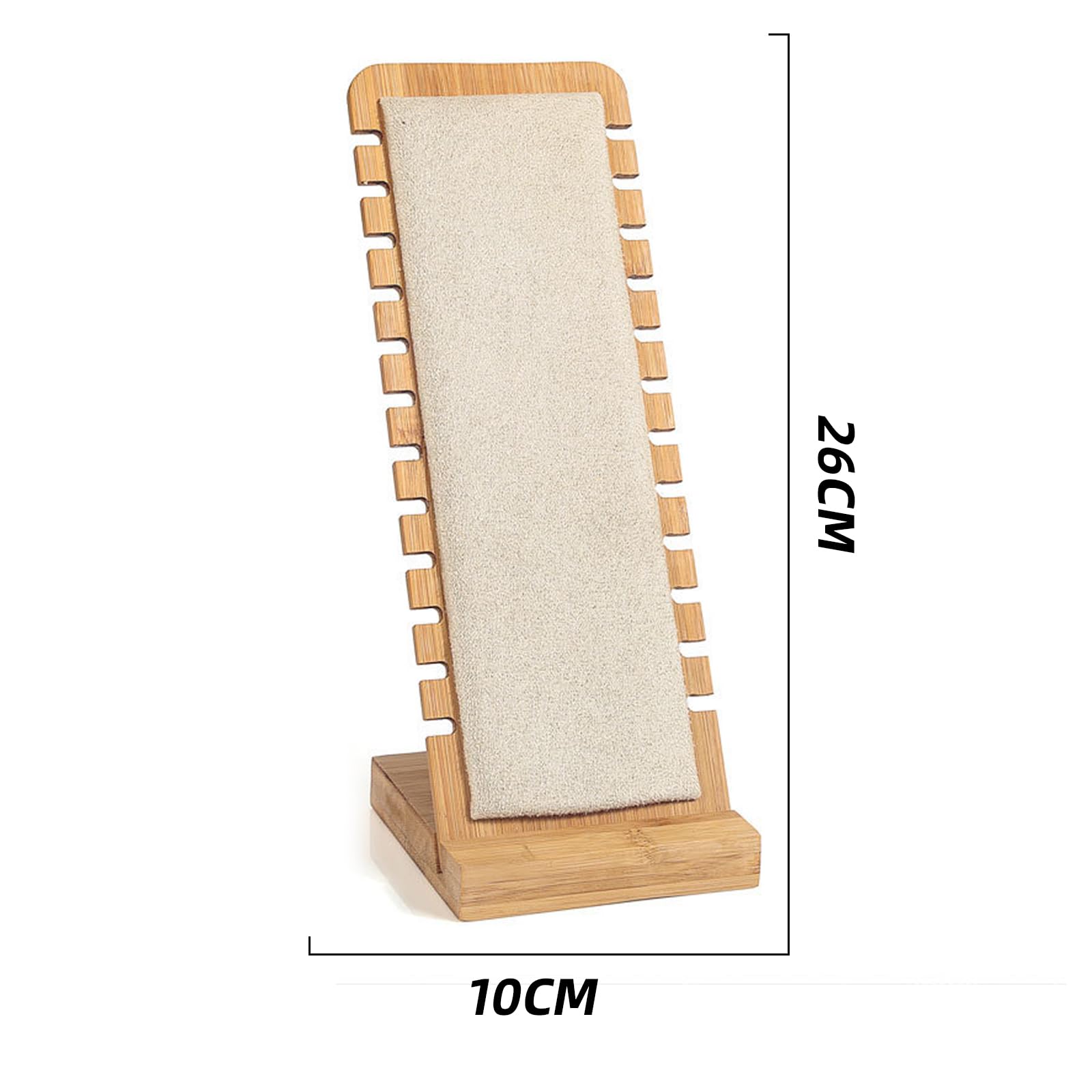 Golden Strawberry 2 Pack Flannelette Bamboo Panel Jewelry Necklace Tabletop Display Boards Stand (White)