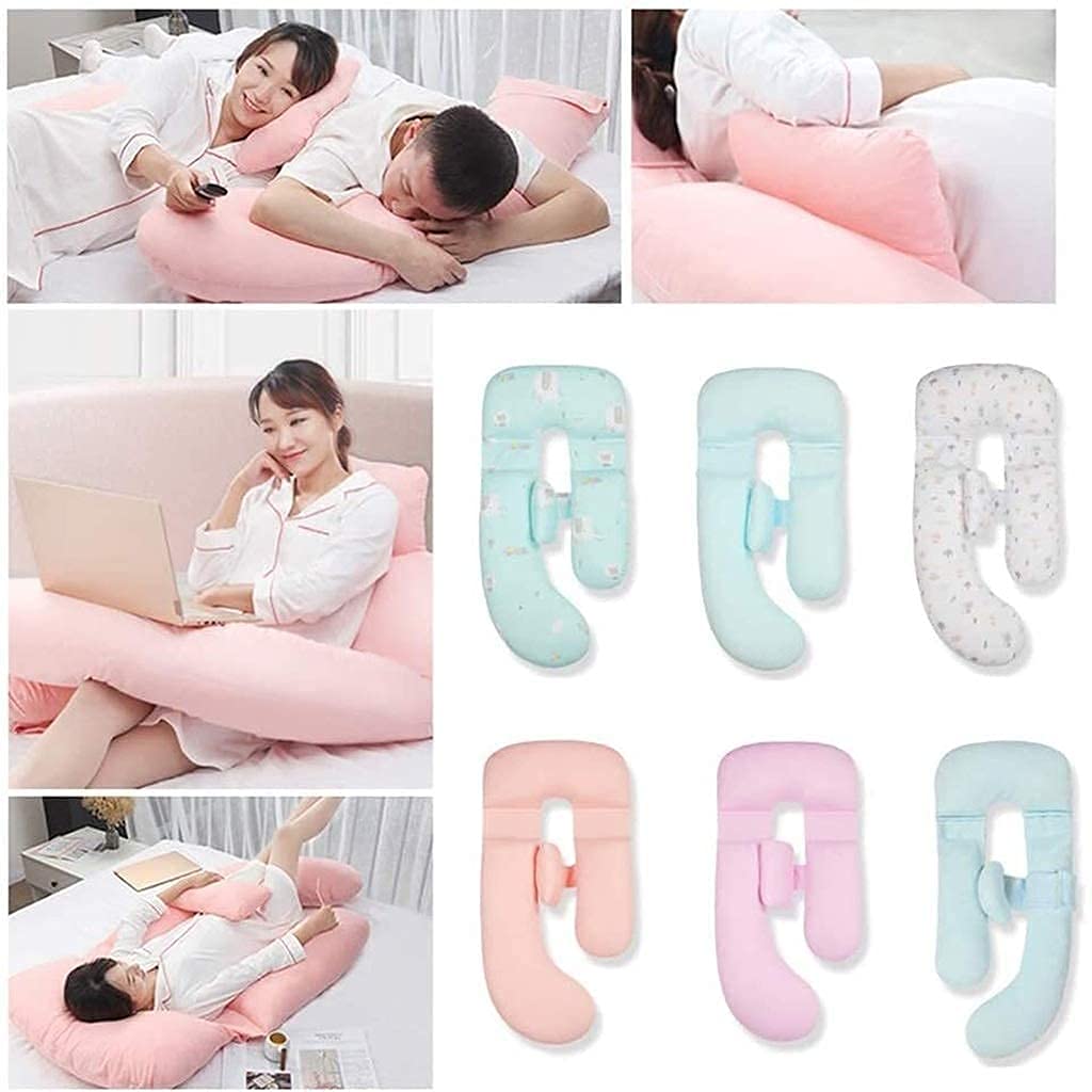 Almohada de Lactancia, Almohada de Cuerpo Entero con Almohada Lumbar, Almohada Corporal Que sostiene el Cuerpo, posición Fija para Dormir Durante el Embarazo, Almohada para Dormir de Lado (c