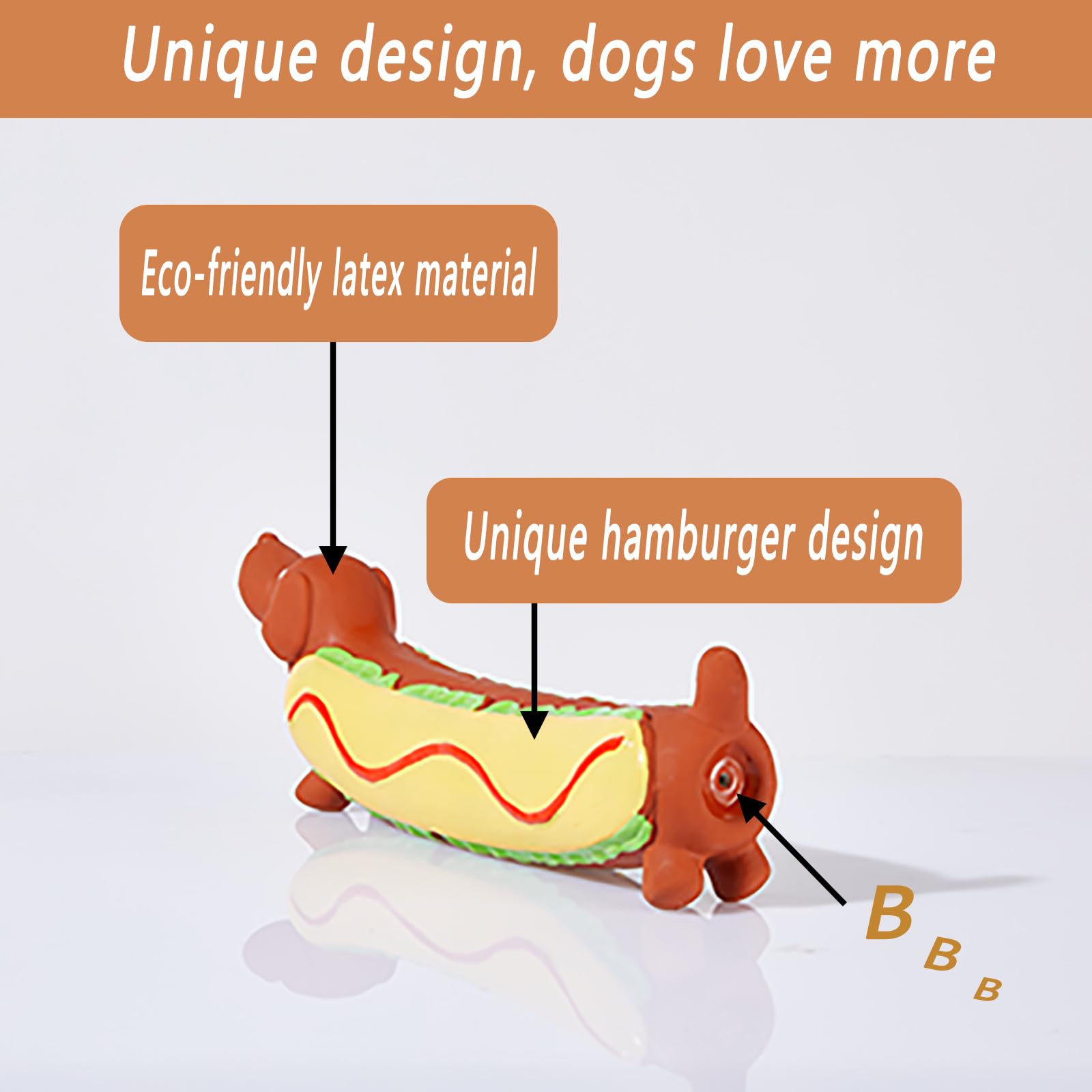 SPEREELER Dog Latex Squeaky Toys for Small/Medium/Large Breed,2 Pack Hot Dog Soft Rubber Fetch Interactive Funny Toys for Pet Puppy