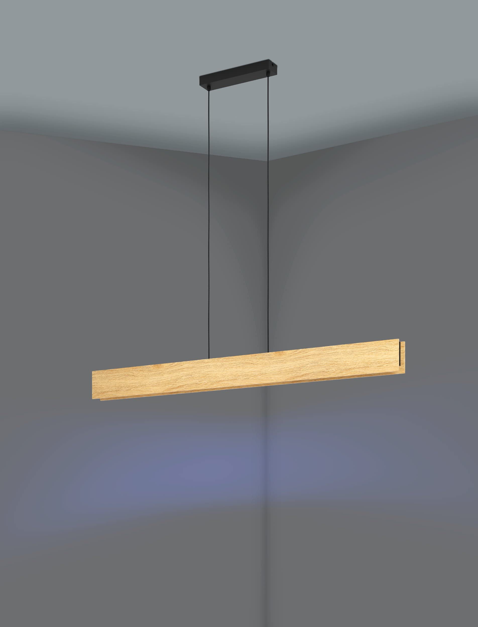 EGLO connect.z Smart-Home LED Pendelleuchte Anchorena-Z, Holz Hängelampe | ZigBee, App und Sprachsteuerung Alexa, warmweiß-kaltweiß, RGB, FSC100HB, dimmbar