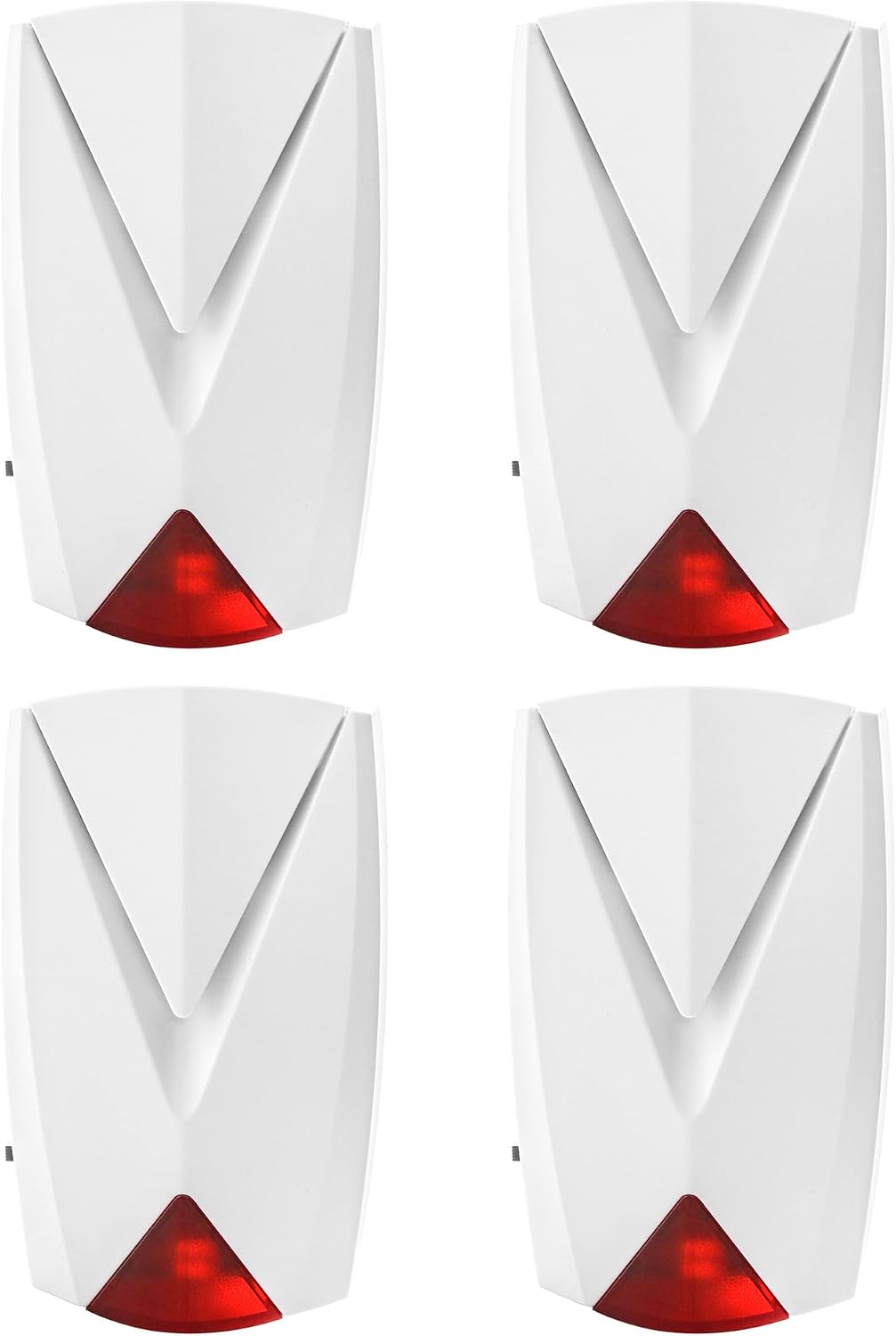 QWORK Power Failure Alarm, 118 db Loud Siren with LED Light, 110V to 220V, Off/On Alert, 4 Pack