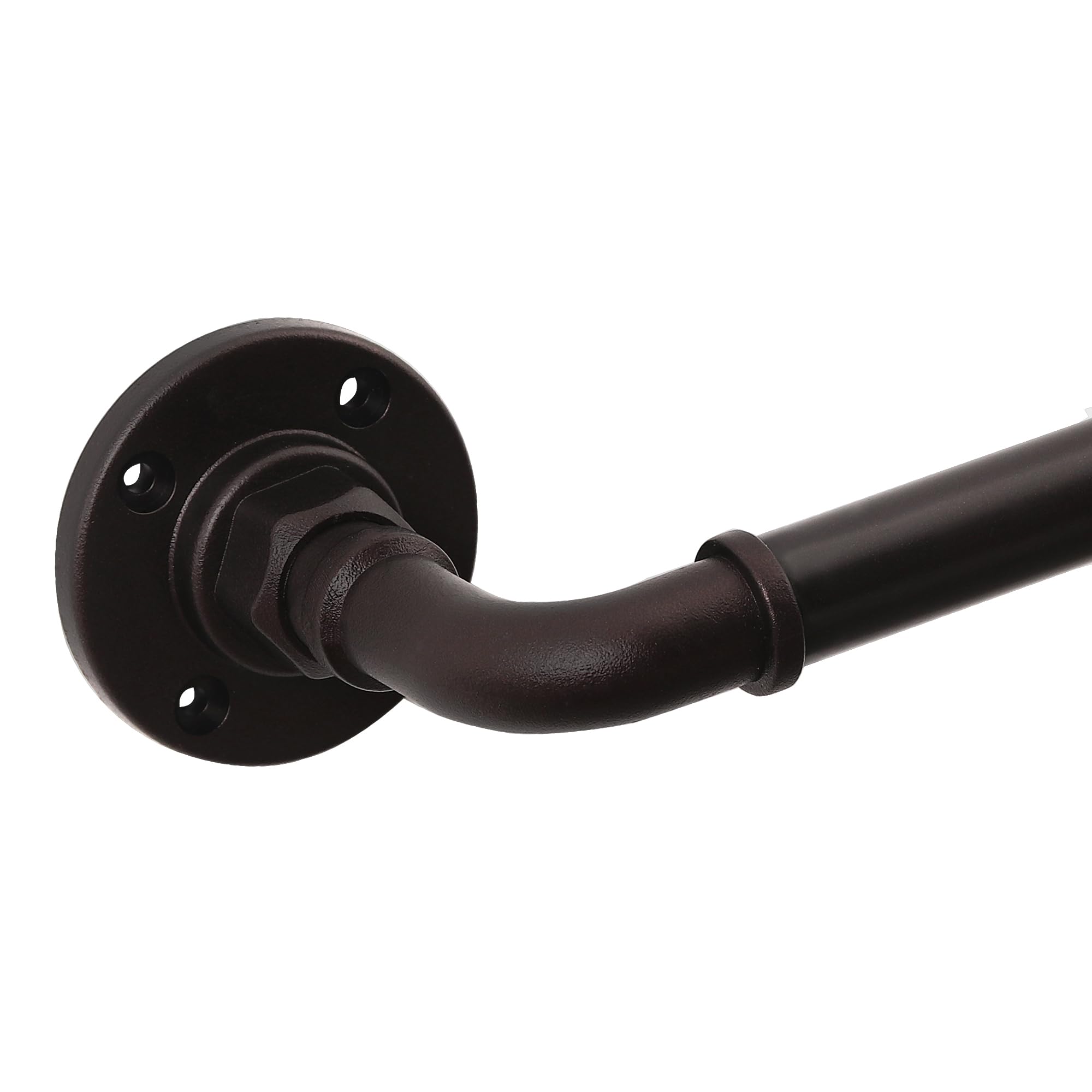 Turquoize Industrial Curtain Rods for Windows 16 to 75 Inches Blackout Wrap Around Curtain Rod for Bedroom 3/4 Inch Splicing Indoor/Outdoor Curtain