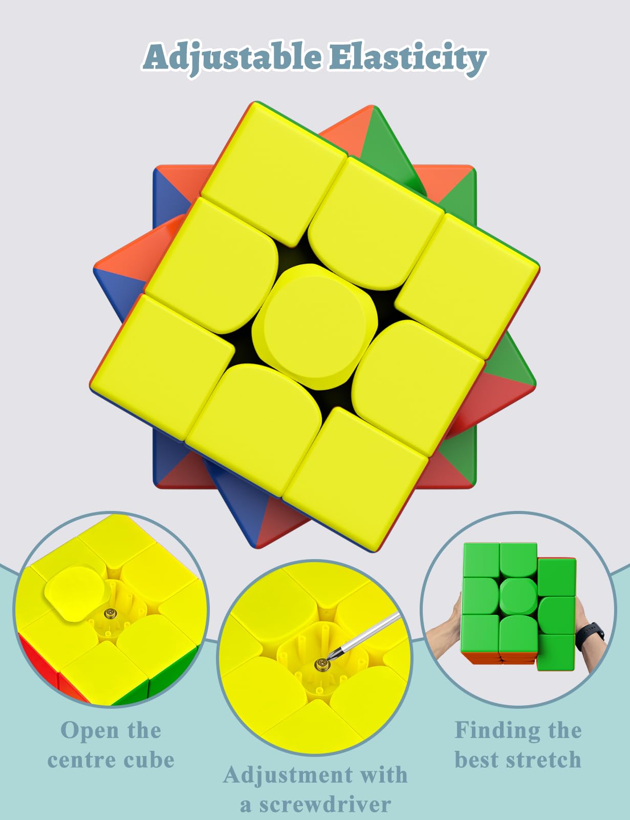 ROXENDA Cubo Magico 3x3x3 Extra Large – 18,8CM Cube Gigante, Puzzle Cubo di Velocità Regalo Perfetto per Bambini e Adulti
