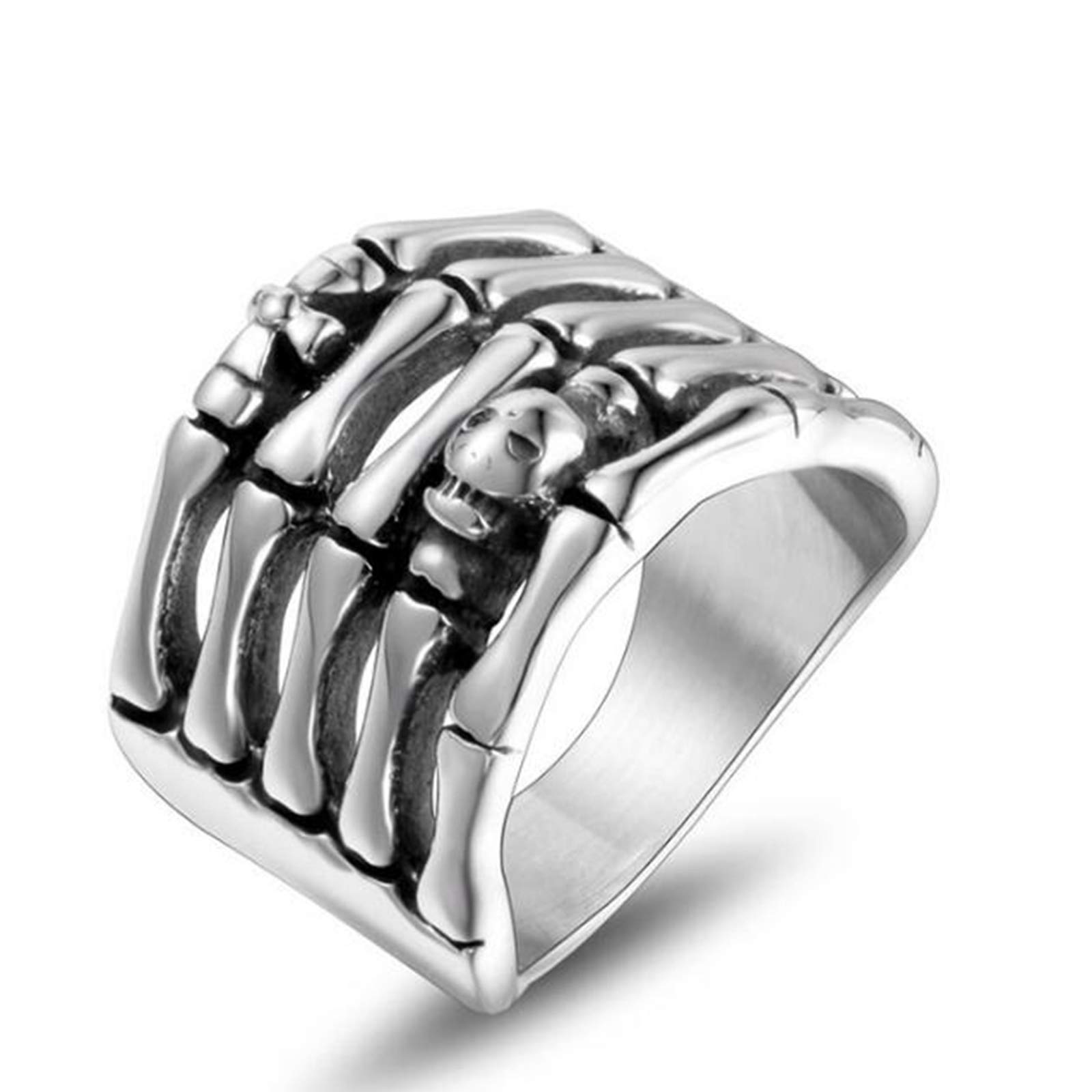 XLY Ring, Sterling Silver Jewelry Hand Skeleton Retro Classic Party Female Couple Delicacy Fashion Simplicity Birthday Remembrance Gift,Silver