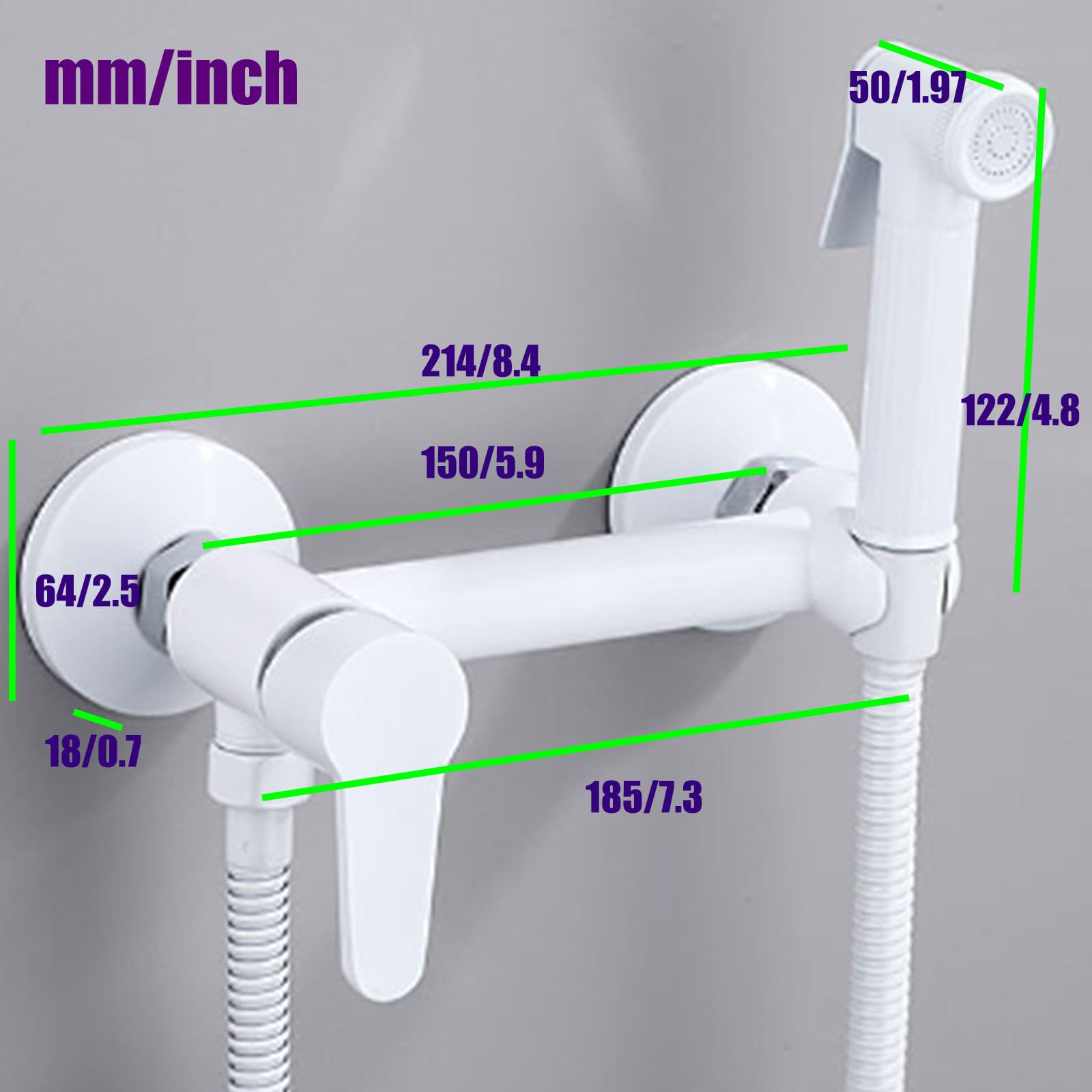 Uchwyt ścienny bidet słuchawka prysznicowa, pojedynczy uchwyt dla niemowląt, zestaw do rozpylania pieluch, podtynkowy, ręczny opryskiwacz bidetowy, higiena osobista, biały, B