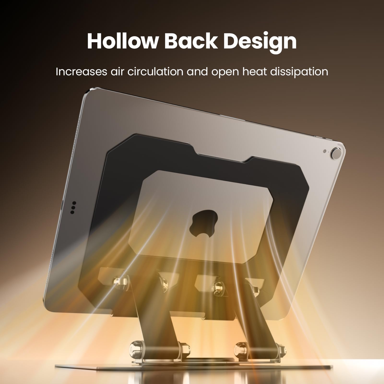 GlasFlength Supporto Tablet con Base Girevole 360°, Regolabile e Pieghevole per iPad iPhone Kindle 4-12,9'' Nero