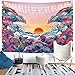 Produktbild LOMOHOO Große Welle Ocean Wandbehänge Orange Sonnenuntergang Wandteppich Mit Wandkunst Natur Hauptdekorationen für Wohnzimmer Schlafzimmer Wohnheim Dekor (A-Great Wave, L/148cmX200cm)
