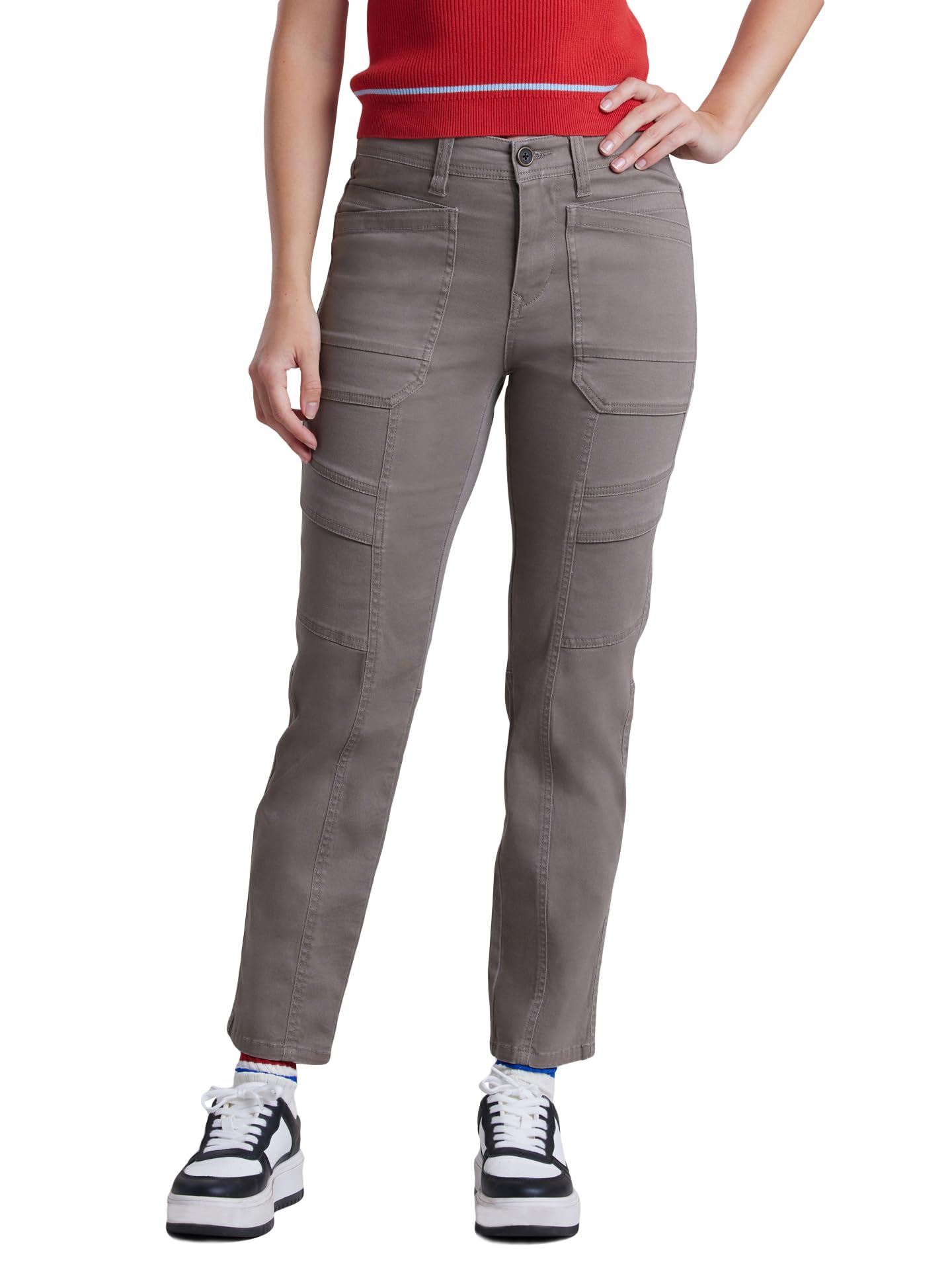 UNIONBAY Womens Bobby Stretch Twill Straight Leg Utility Pant