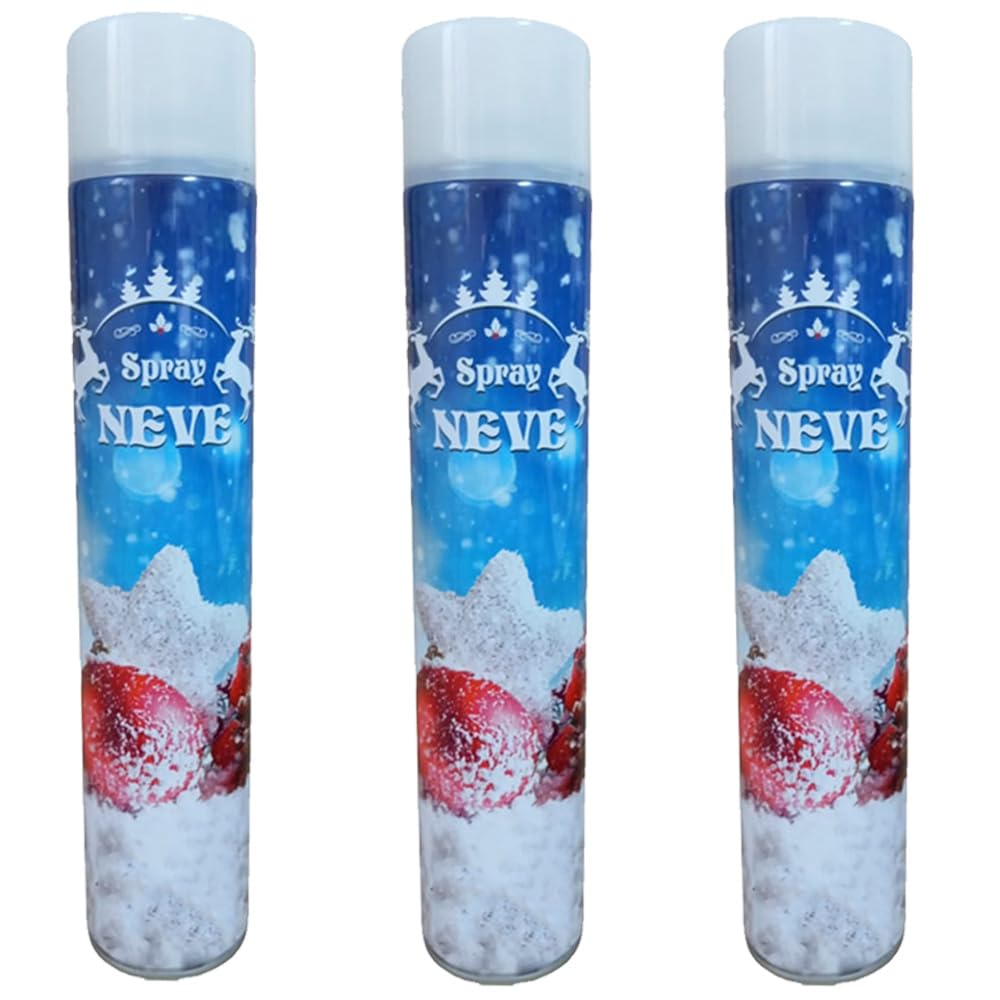 3 Bombolette Neve Spray 150ml - Per Decorazioni Natalizie Su Vetri, Alberi E Presepi, Effetto Neve Artificiale - Foto 5