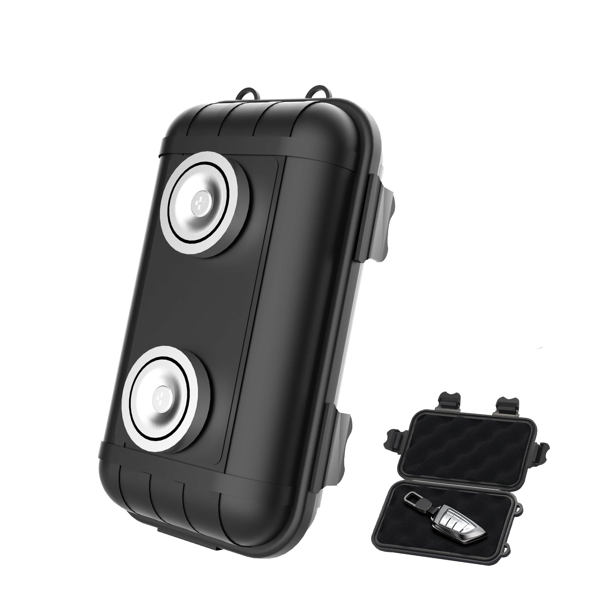 Magnetic Key Box, Magnetic Key Holder Under Car, Hide a Key Magnetic Car Waterproof Key Holder Hider Key Case for Outside Travel, Hide a Key Box for Cars, SUV, Truck - Black, 1 Pack