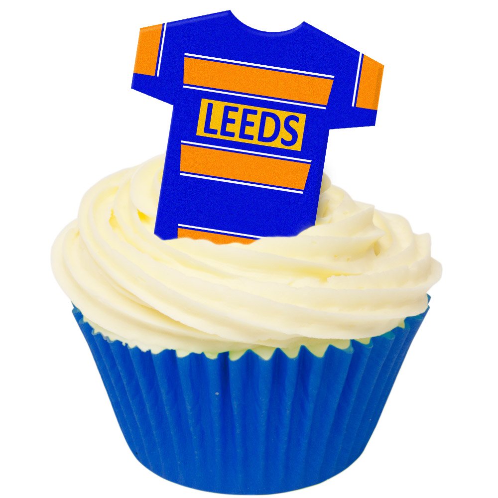 Cda Products Pack Of 12 Edible Wafer Decorations - Leeds Shirts 201-415