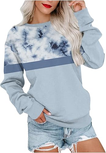 Sudadera ligera con capucha para mujer, con bloques de color, manga larga, cuello redondo, casual, cómoda, holgada, ligera