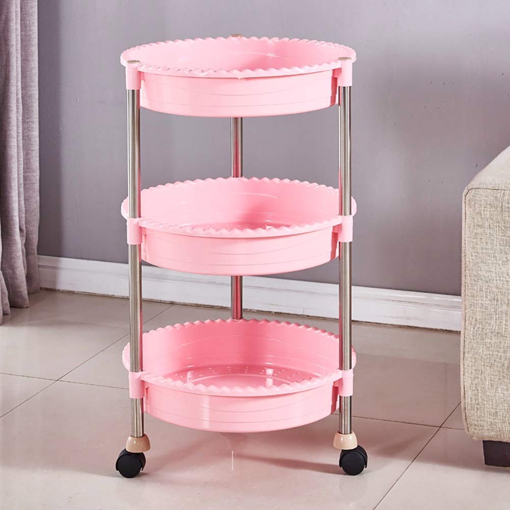 Carros de Almacenamiento móviles, carros móviles de Cocina, Carro de Belleza móvil de 3 Niveles, Bandeja para peinar el Cabello, Carro rodante de SPA de Doble Uso