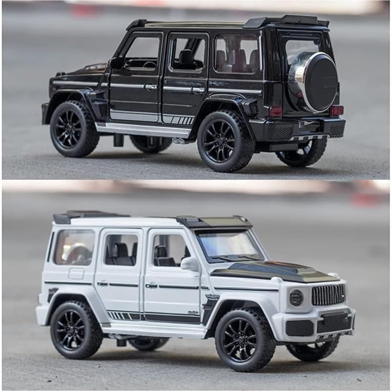 Image of PINQUE Kids New 1:32 BB700 Diecast Alloy Metal Pull Back Car With Openable Doors, Music, Sound and Light - Vehicle Toy for Boys (White)