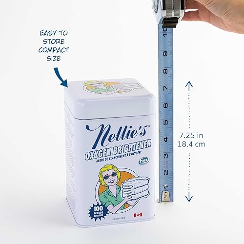 Miniatura 8 de Nellie's Abrillantador de oxígeno, removedor de manchas ecológico y potenciador de lavandería, potente limpieza con oxígeno para blancos más blancos