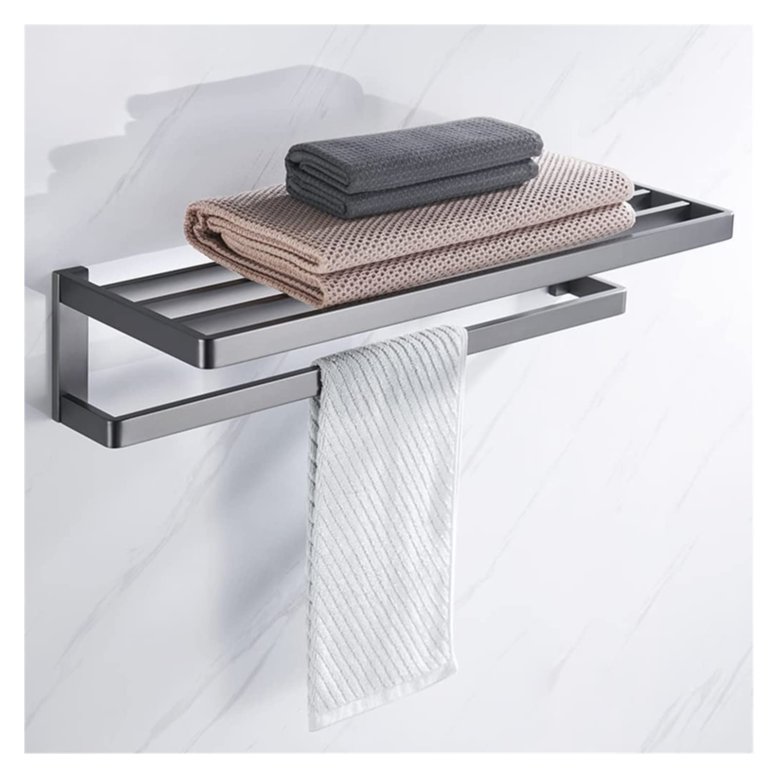 Amazon.com: Towel BAR Rack High-End Towel Rack,Light Brushed Stainless  Steel Simple Bath Towel Shelf Wall Mount,Bathroom Rack Hardware Bathroom  Hardware : Tools u0026 Home Improvement