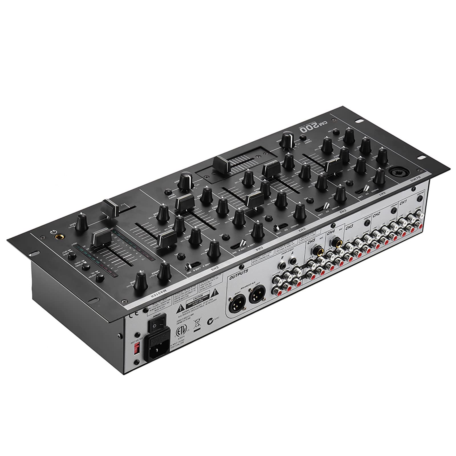 Mesa de Mezclas,ERYUE Profesional de 5 canales para DJ de montaje en rack mezclador estéreo consola de mezclas