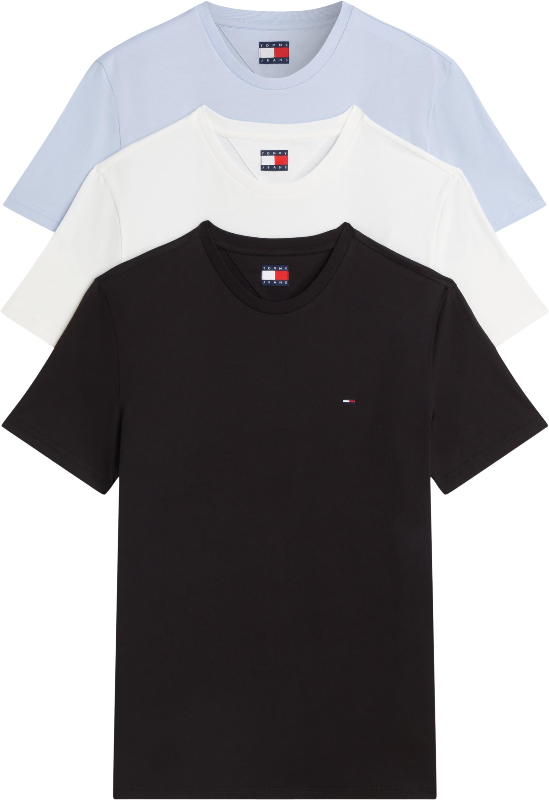 Tommy Jeans Uomo T-Shirt Maniche Corte Confezione da 3 in Cotone