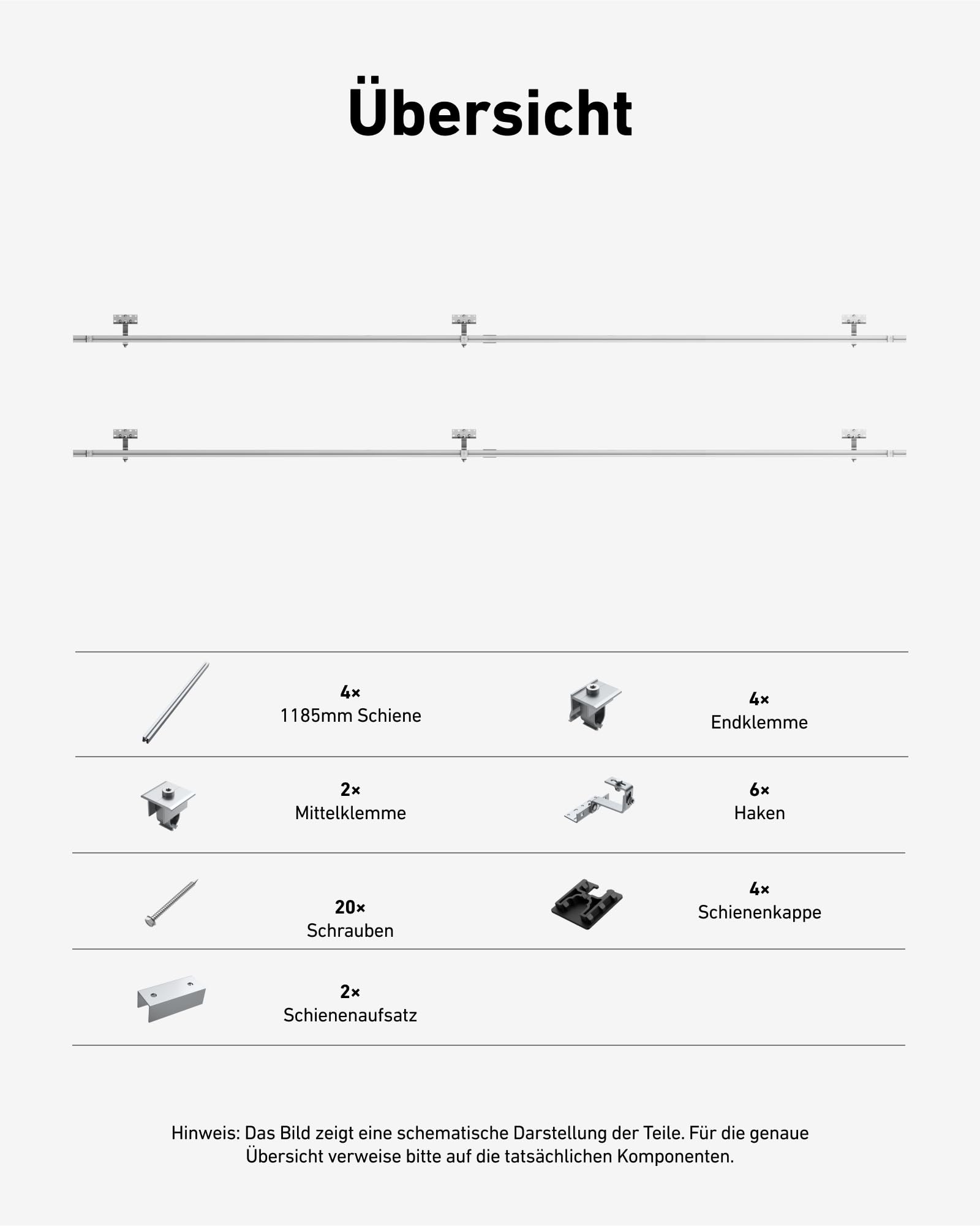 Anker SOLIX Schrägdachhalterungen, 2-Panel, Ziegeldach, Aluminiumlegierung, wetterfest und robust, silberfarben, Solarmodul-Halterung für Balkonkraftwerke