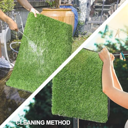 Image of Artificial Green Grass Carpet Mat for Balcony Floor, Lawn, Terrace Door Entrance Mats - 4x5 feet