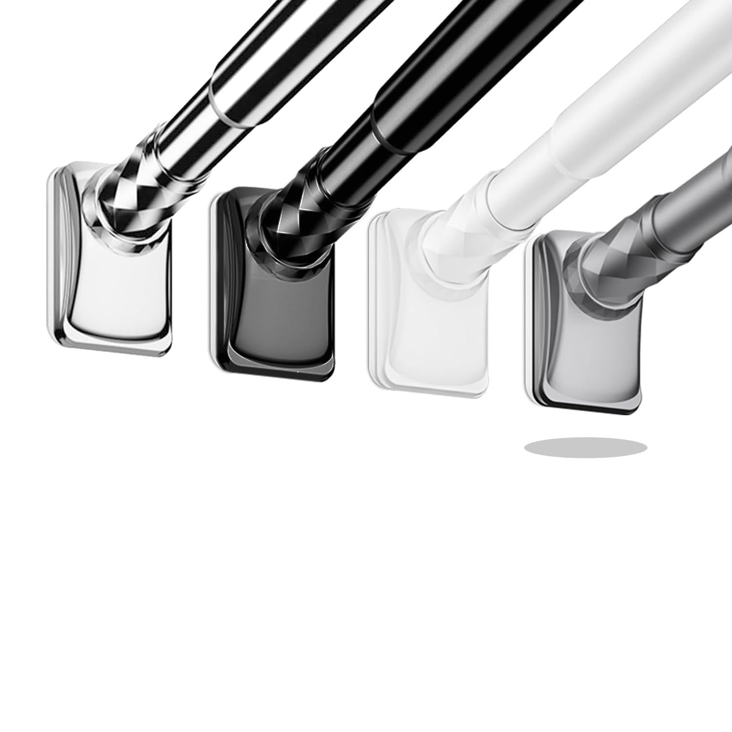 Tringle A Rideaux Extensible Sans Percage 210-300cm 360-450cm 410-500Cm Diamètre 33 Mm Tringle Rideau Extensible Barre Telescopique Pour Salle De Bain Fenêtre Porte, Penderie(Gris,210-300cm)