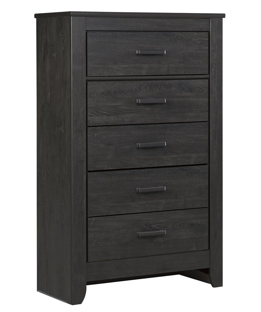 Signature Design by Ashley Brinxton Contemporary 5 Drawer Chest, Almost Black