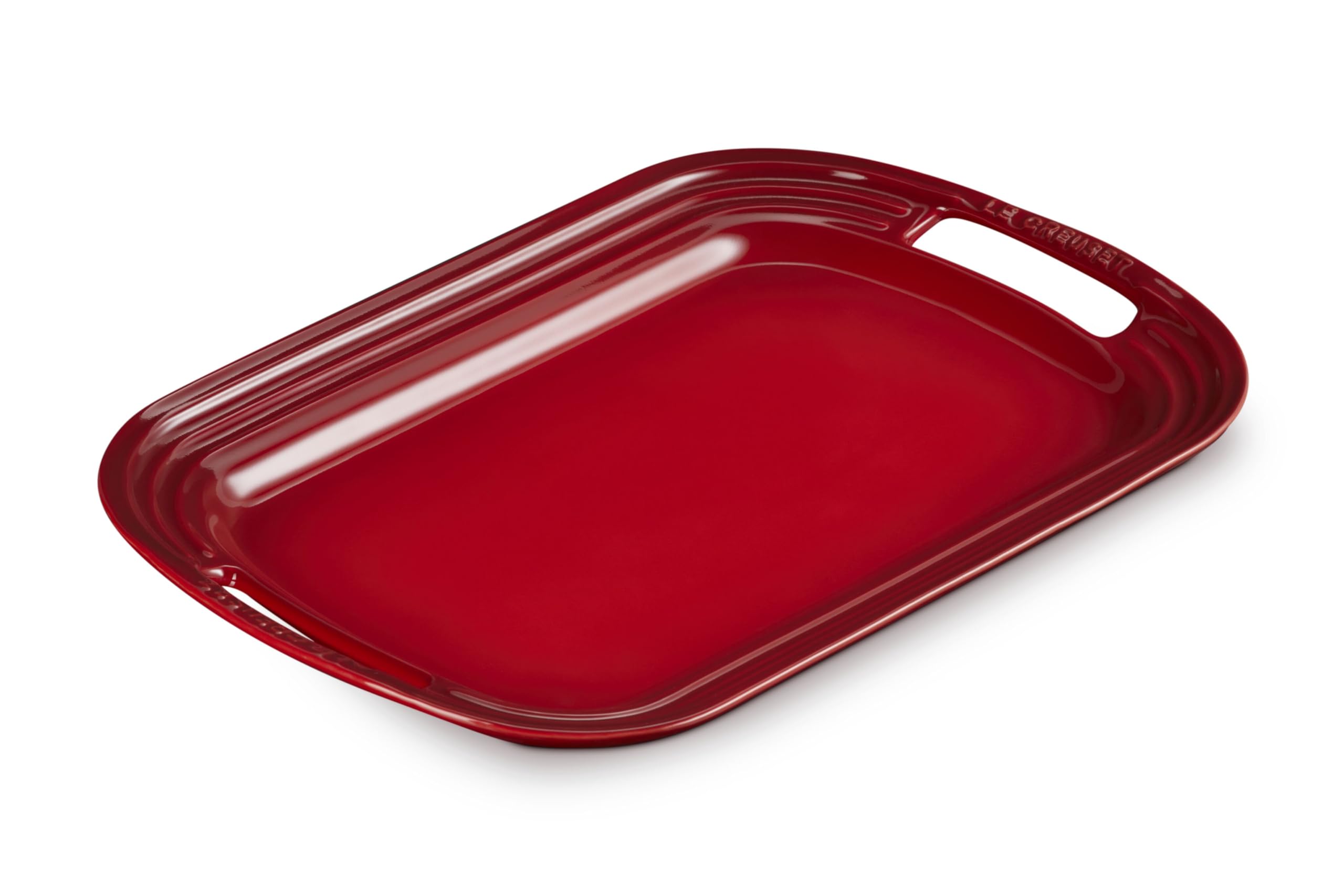 LE CREUSET Plato ovalado de gres, 41,3 cm, color cereza