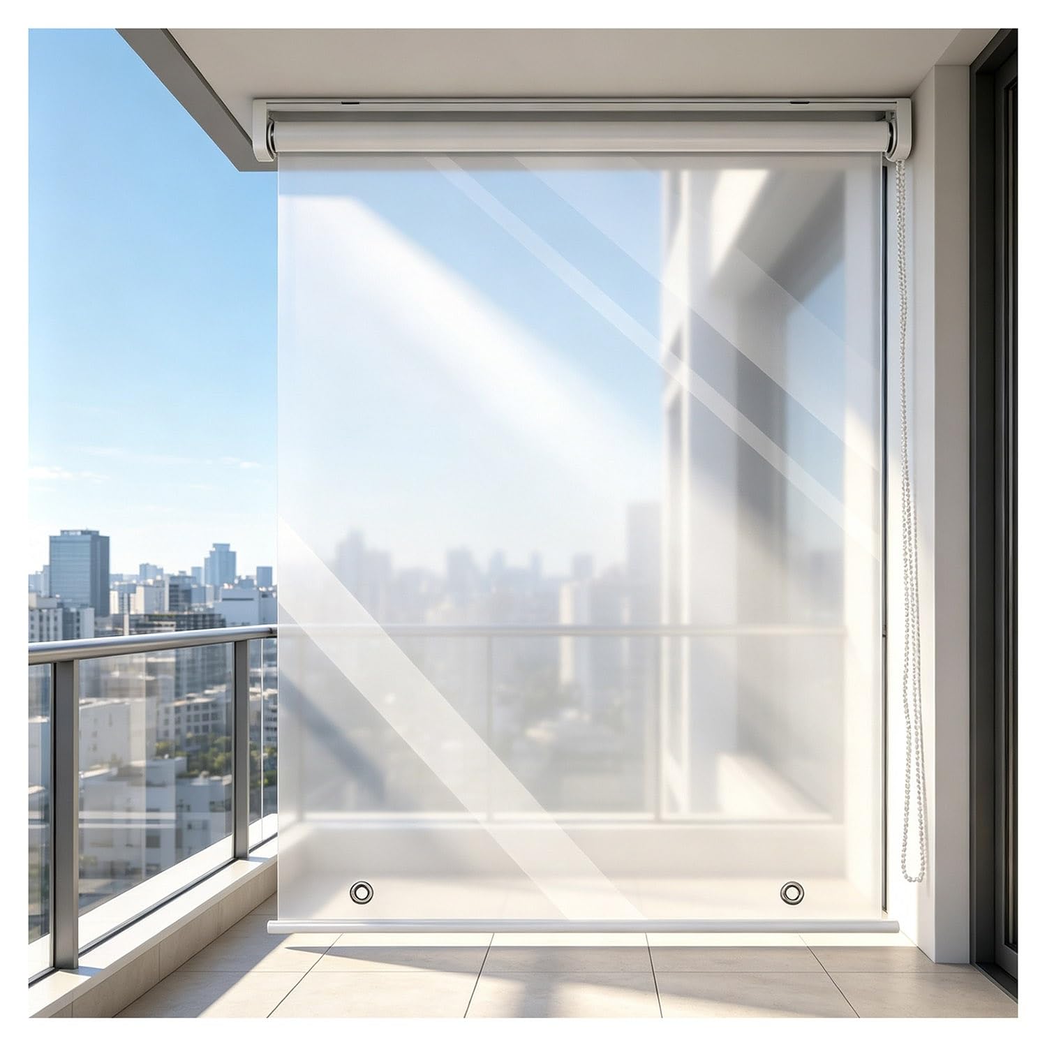 Extérieur Rideau Transparent PVC Imperméable pour Terrasse Fenêtres Portes, Rideau Transparent Anti Déchirure, Store Transparent Résistant UV 220 50 180 80 90 95 110 130 65 cm(W80cm x H240cm)