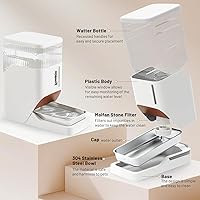 Vista 5 de Automatic Dog Water Dispenser 11L with Stainless Steel Bowl, Gravity Extra Large Capacity Water Bowl for Large-Sized Dogs, 3 Gallon Pet Waterer 100%