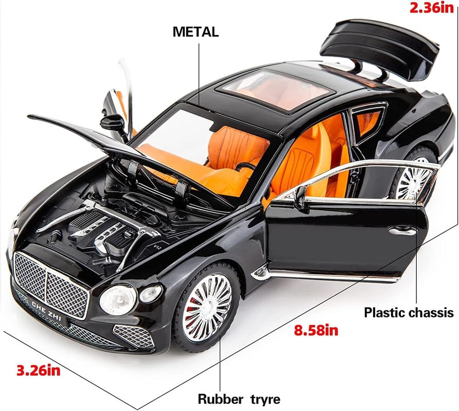 Image of Play Boy 1:24 Continental GT Model Diecast Metal Alloy Pullback Toy Vehicle with Openable Doors Light and Music Car for Kids (Multicolor)