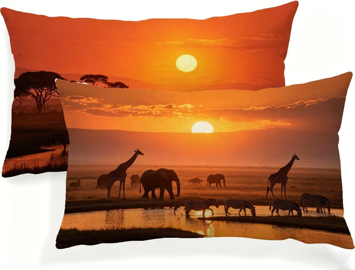 Housse coussin animal 60x30 imperméable pour canapé de jardin et salon
