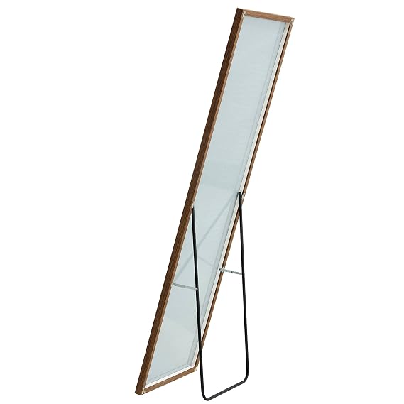 65 x 23 Full-Length Mirror Wall Mounted/Floor Mounted Wooden Frame Dressing Mirror for Living Room Bedroom Cloakroom Brown