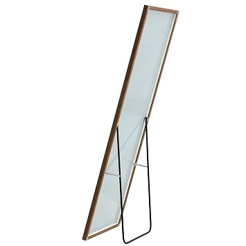 65 x 23 Full-Length Mirror Wall Mounted/Floor Mounted Wooden Frame Dressing Mirror for Living Room Bedroom Cloakroom Brown