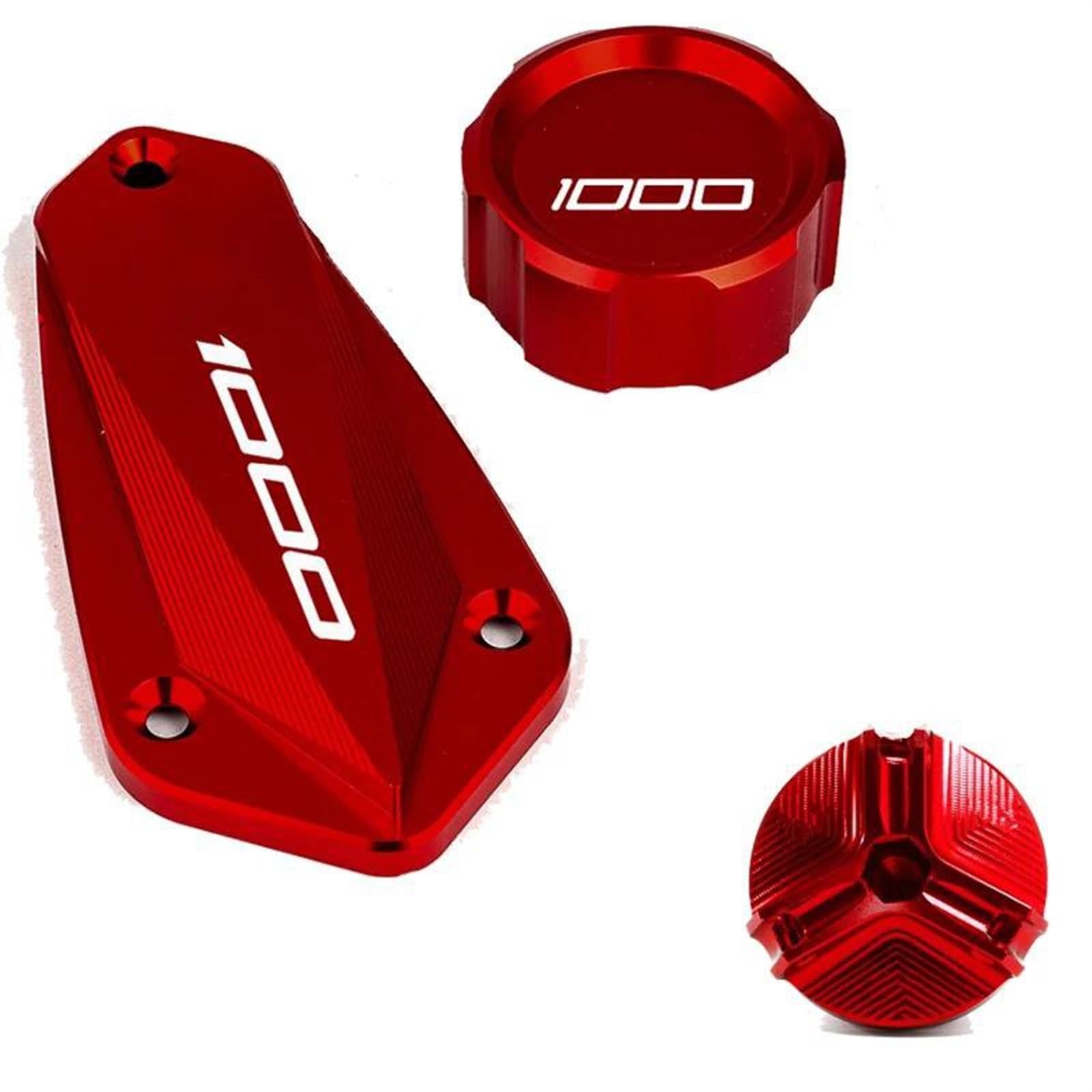 Tapas de líquido frenos delantero y trasero motocicleta tapas llenado aceite, accesorios protección para KAWASAKI Z1000 Z1000R 2017-2022 moto | A set of Red