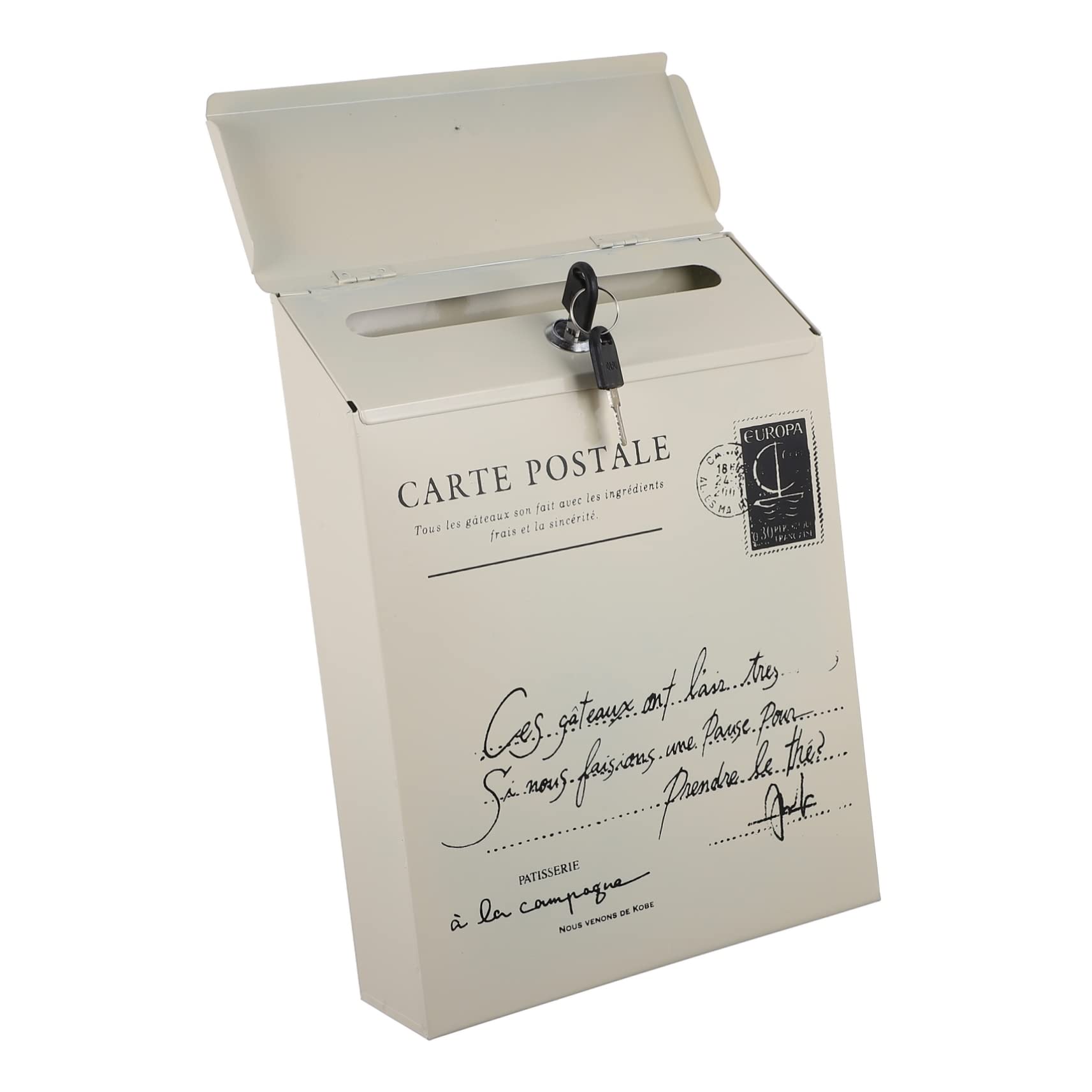 OSALADI 1 PC Mailbox Mailbox Rustic Outdoor Decor es for outside Wall Mount Outdoor Ballot Comment Decor Prayer Iron Sheet White Lockable Mail Metal