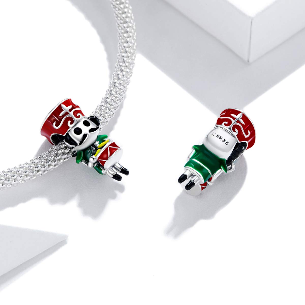 Fascino della Guardia d'Onore Estiva Perline di Metallo in Argento Sterling 925 per Donna Bracciale Rigido Originale in Argento Fai da Te Fare