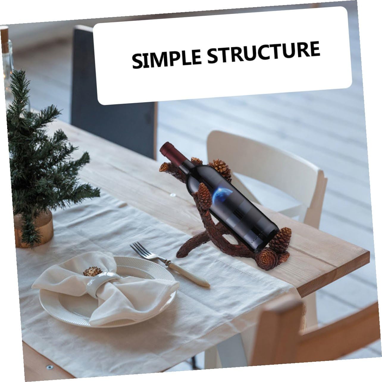 TOYANDONA Resin Wine Bottle Rack Single Holder Tabletop Wine Organizer Decorative Home Furnishing Article for Cabinet and Living Display