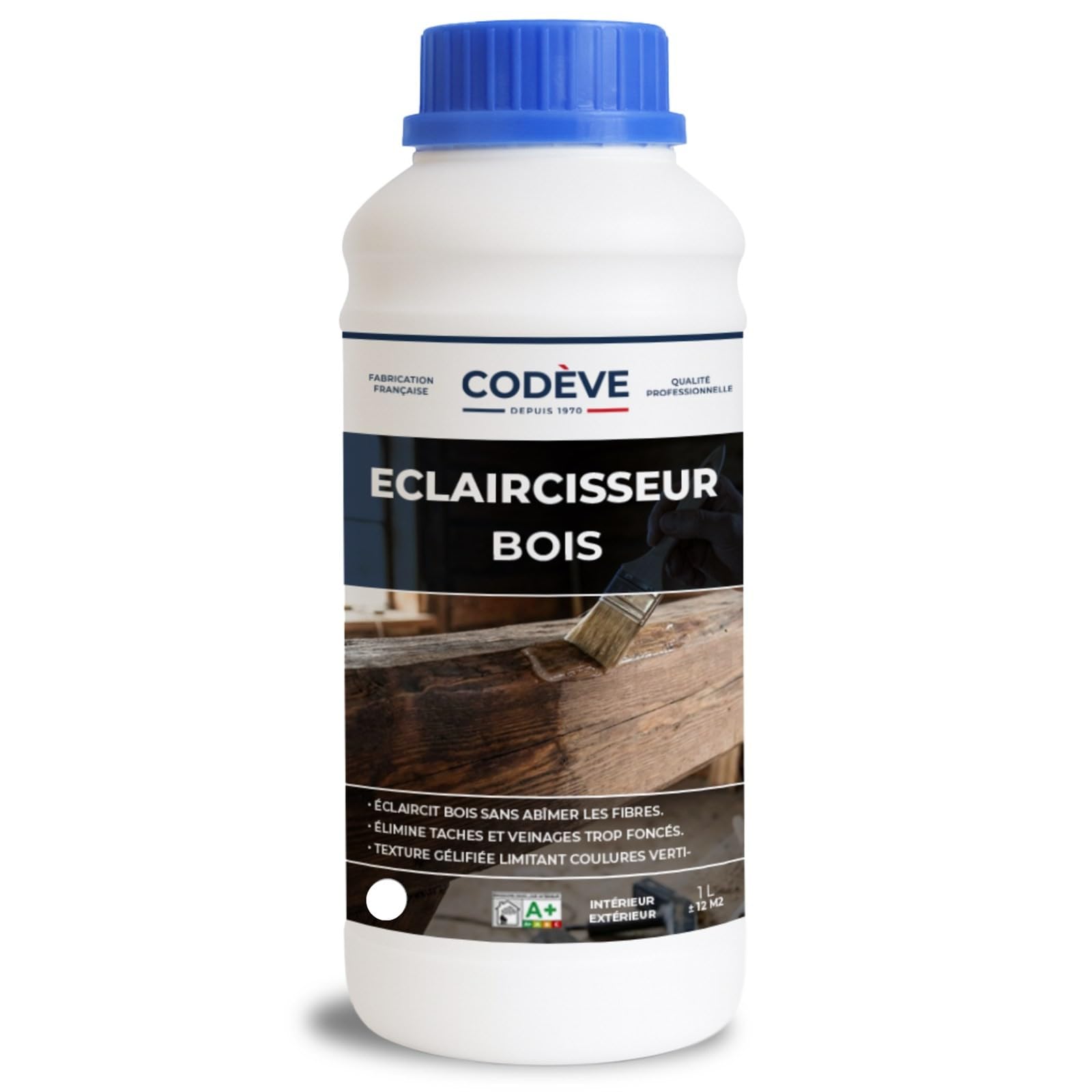 Eclaircisseur Bois - Codeve Bois - 1L - Intérieur/extérieur - Décolorer, Blanchir Ou éclaircir Un Bois, Escalier Ou Sol Trop Foncé.