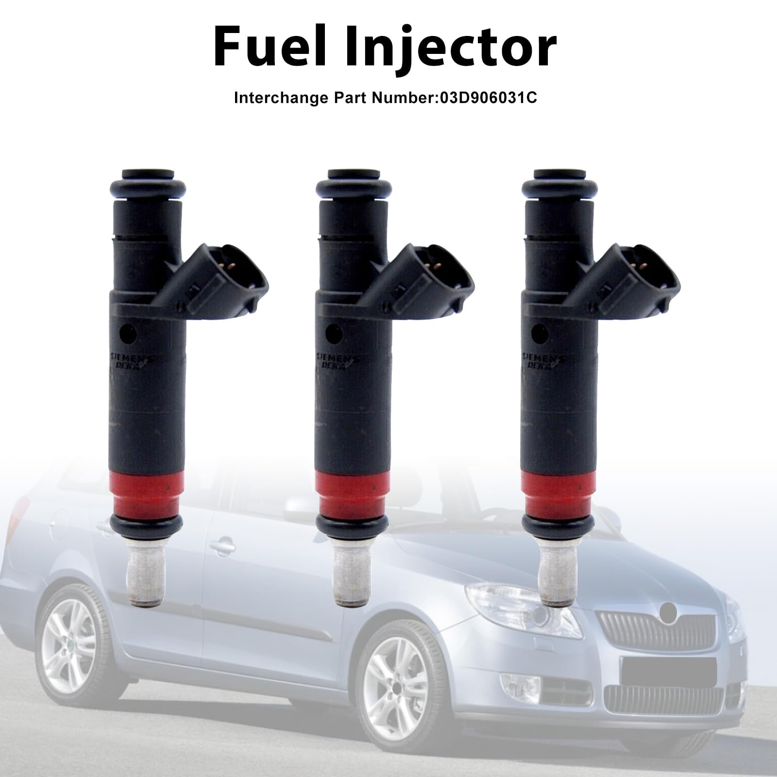 MAD HORNETS 3PCS Fuel Injector Set 03D906031C Passend für Seat Cordoba Ibiza Passend für Skoda Fabia Roomster Passend für VW Fox Polo 2001 2018