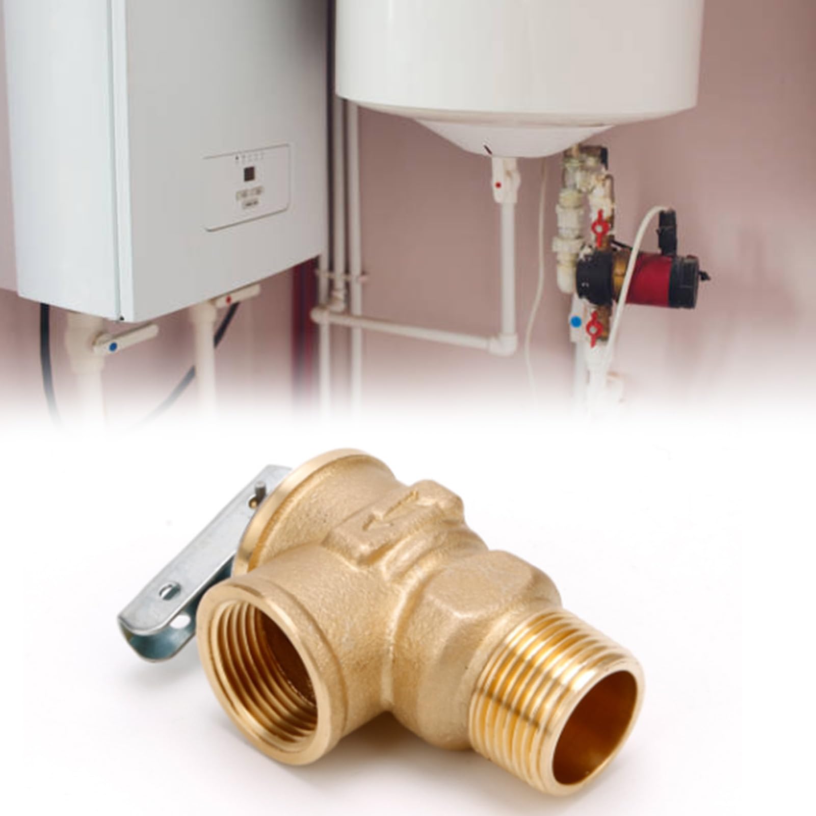 Vanne Décharge Pression Température 15mm Laiton - Soupape Sécurité Chaudière 7 Bar 90°C
