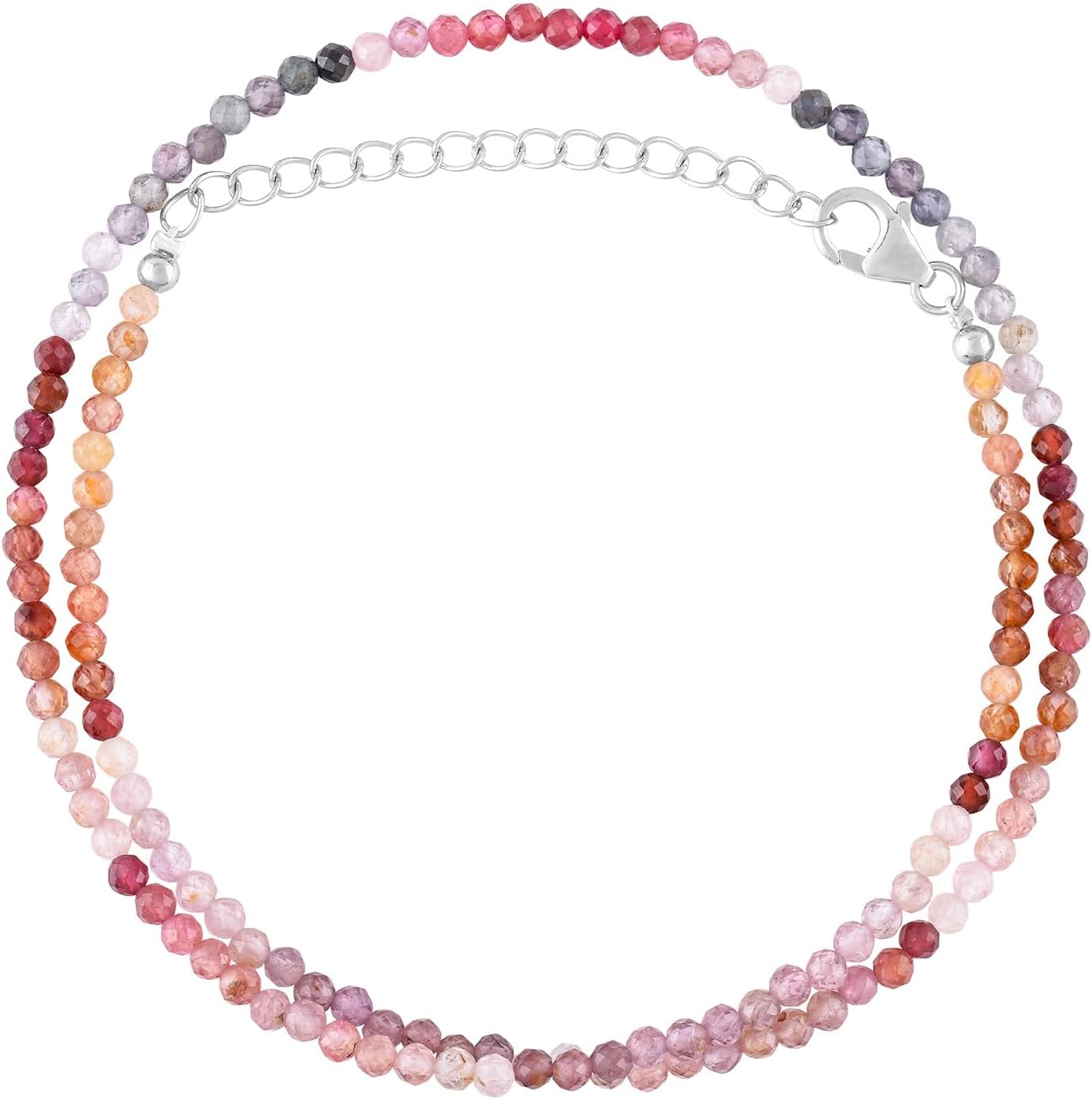 OdrillionGems Gemstones Beaded Choker Necklace, Rhodium 925 Sterling Silver Women Jewelry, Energy Healing Crystals, Handmade, Birthstone, Valentine Gifts