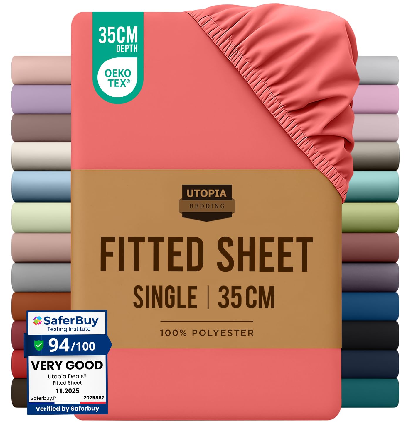 Utopia Bedding Fitted Sheet King, White - Deep Pocket 14 inch (35 cm) - Easy Care - OEKO-TEX Certified - Soft Brushed Microfibre Fabric - Shrinkage and Fade Resistant - Bottom Sheet — view 132